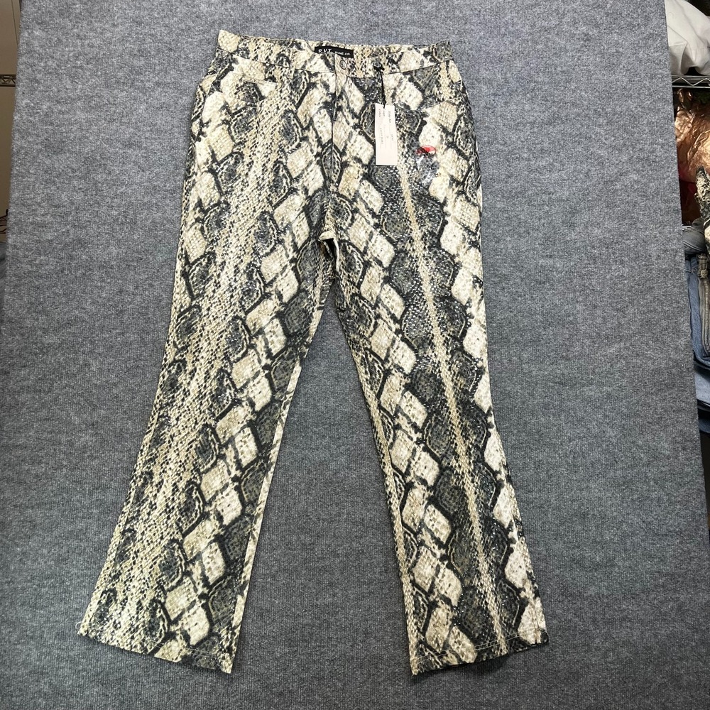Revolt RVT Snake Skin Pants Women's 20 Animal Print Straight Leg - 34X31 NWT